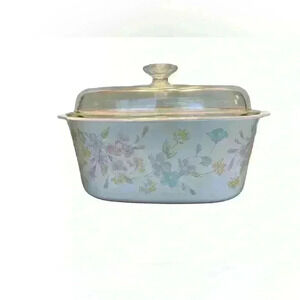 Corning Ware Pastel Bouquet Casserole Dish With Lid